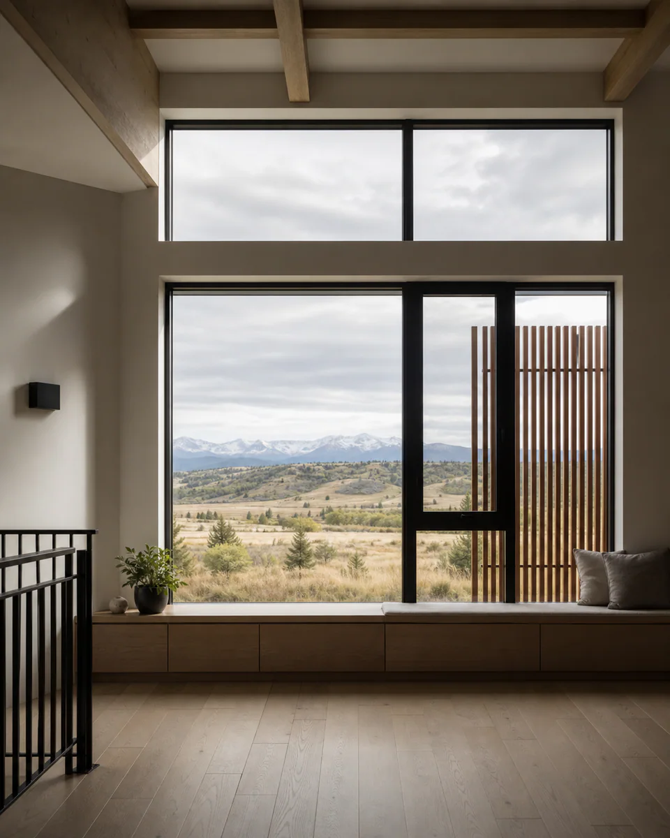 Residential architecture showing carefully placed windows and outdoor views