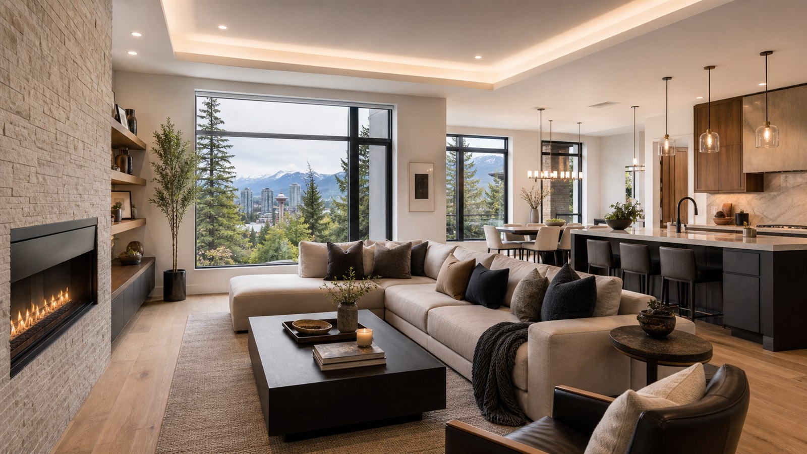 Luxury custom home interior designed around family lifestyle in Calgary